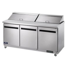 Arctic Air AST72R 72" 3 Door Refrigerated Sandwich Prep Table Arctic Air AST72R 72" 3 Door Refrigerated Sandwich Prep Table