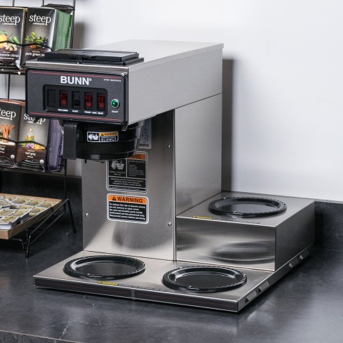 Bunn 12950.0112 CWT15-3 12 Cup Automatic Coffee Brewer with 3 Lower Warmers Bunn 12950.0112 CWT15-3 12 Cup Automatic Coffee Brewer with 3 Lower Warmers
