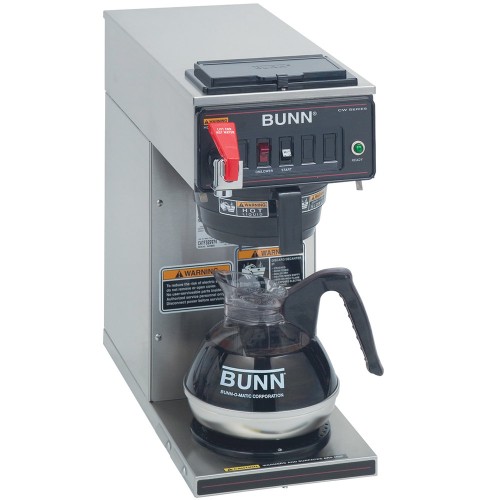 Bunn 12950.0293 CWTF15-1 Automatic 12 Cup Coffee Brewer with 1 Lower Warmer and Black Plastic Funnel - 120V Bunn 12950.0293 CWTF15-1 Automatic 12 Cup Coffee Brewer with 1 Lower Warmer and Black Plastic Funnel - 120V