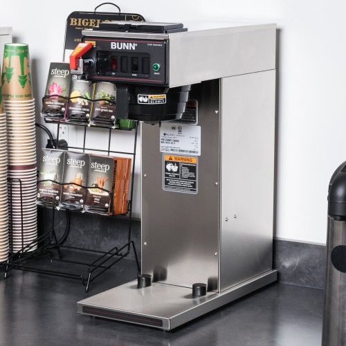 Bunn 23001.0008 CWTF35 APS Airpot Brewer with Black Plastic Funnel and Hot Water Faucet - 120/208-240V
