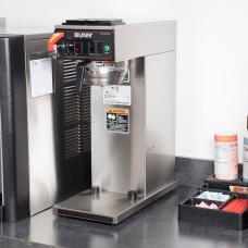 Bunn 23001.0023 CWTF35 APS SF Airpot Brewer with Stainless Steel Funnel and Hot Water Faucet - 120/208-240V