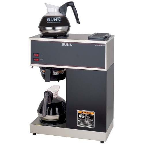 Bunn 33200.0002 VPR Black 12 Cup Pourover Coffee Brewer with 2 Warmers and 2 Easy Pour Decanters - 120V Bunn 33200.0002 VPR Black 12 Cup Pourover Coffee Brewer with 2 Warmers and 2 Easy Pour Decanters - 120V