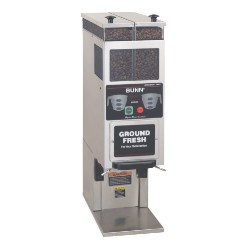 Bunn 33700.0000 BrewWISE G9-2T DBC Stainless Steel Double Hopper Portion Control Coffee Grinder - 120V