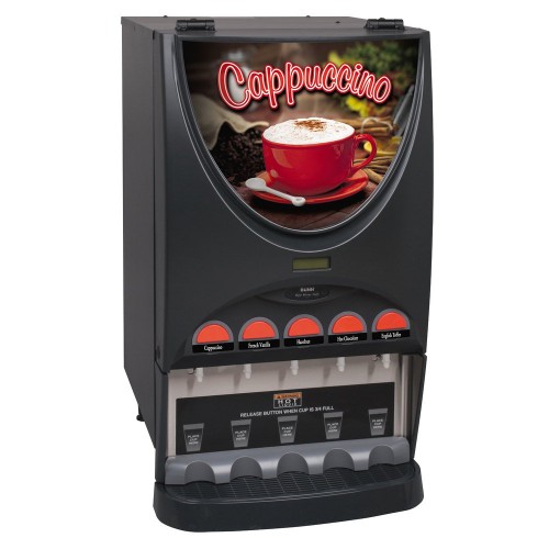 Bunn 37000.0020 iMIX-5 BLK TH Powdered Cappuccino Dispenser with Top Hinge Door - 5 Hoppers, 120V Bunn 37000.0020 iMIX-5 BLK TH Powdered Cappuccino Dispenser with Top Hinge Door - 5 Hoppers, 120V