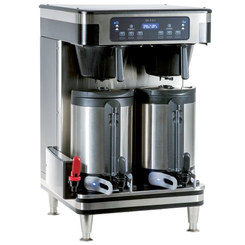 Bunn 51200.0101 ICB Infusion Series Black and Stainless Steel Twin Automatic Coffee Brewer - 120/240V, 6000W Bunn 51200.0101 ICB Infusion Series Black and Stainless Steel Twin Automatic Coffee Brewer - 120/240V, 6000W