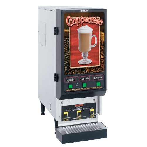 Bunn SET00.0198 FMD-3 SS Fresh Mix Cappuccino / Espresso Machine Cafe Latte Dispenser with 3 Hoppers - 120V