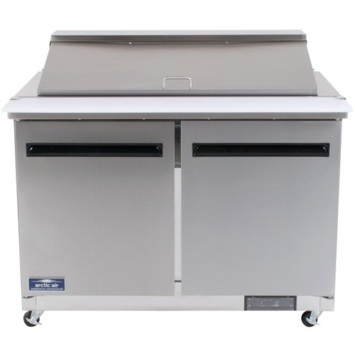 Arctic Air AMT48R 48" 2 Door Mega Top Refrigerated Sandwich Prep Table Arctic Air AMT48R 48" 2 Door Mega Top Refrigerated Sandwich Prep Table