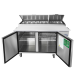 Atosa MPF8202GR Refrigerated Pizza Prep Table, two-section, side-mounted self-contained refrigeration