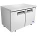Atosa MGF8402GR Undercounter Refrigerator, reach-in, two-section, rear-mounted self-contained refrigeration