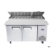 Atosa MPF8202GR Refrigerated Pizza Prep Table, two-section, side-mounted self-contained refrigeration