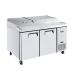 Atosa MPF8202GR Refrigerated Pizza Prep Table, two-section, side-mounted self-contained refrigeration