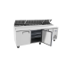 Atosa MPF8203GR Refrigerated Pizza Prep Table, three-section, side-mounted self-contained refrigeration Atosa MPF8203GR Refrigerated Pizza Prep Table, three-section, side-mounted self-contained refrigeration