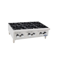 Atosa ATHP-36-6 CookRite Hotplate, counter top, gas, (6) 25,000 BTU burners