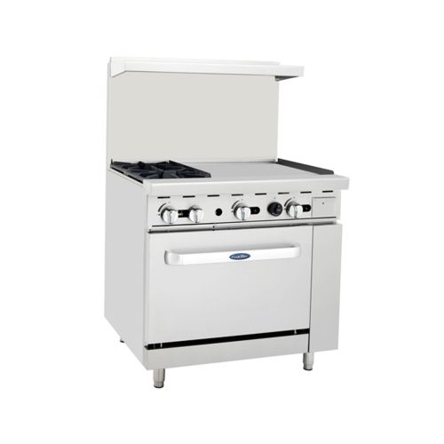 Atosa ATO-2B24G CookRite Gas Range, 36", (2) burners, 24" griddle, (1) 26-1/2" oven