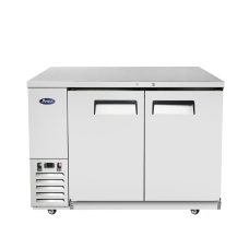 Atosa MBB48-GR Back Bar Cooler, two-section, self-contained side mount refrigeration, (2) locking solid doors Atosa MBB48-GR Back Bar Cooler, two-section, self-contained side mount refrigeration, (2) locking solid doors