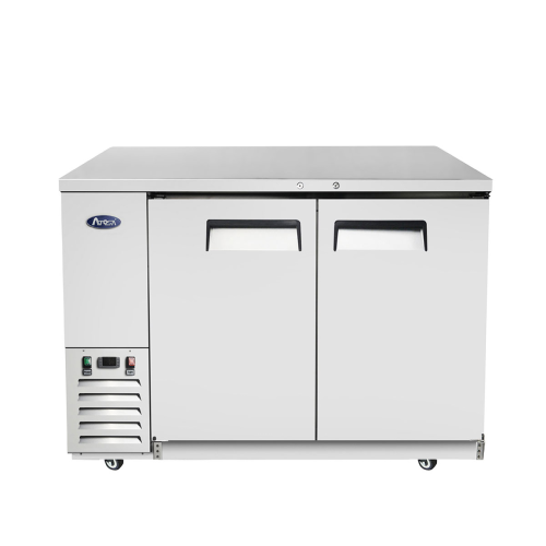 Atosa MBB48-GR Back Bar Cooler, two-section, self-contained side mount refrigeration, (2) locking solid doors Atosa MBB48-GR Back Bar Cooler, two-section, self-contained side mount refrigeration, (2) locking solid doors