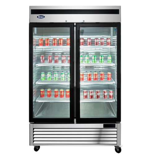 Atosa MCF8703ES Freezer Merchandiser, two-section, bottom-mount self-contained refrigeration Atosa MCF8703ES Freezer Merchandiser, two-section, bottom-mount self-contained refrigeration