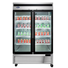 Atosa MCF8707GR Refrigerator Merchandiser, two-section, bottom-mount self-contained refrigeration Atosa MCF8707GR Refrigerator Merchandiser, two-section, bottom-mount self-contained refrigeration