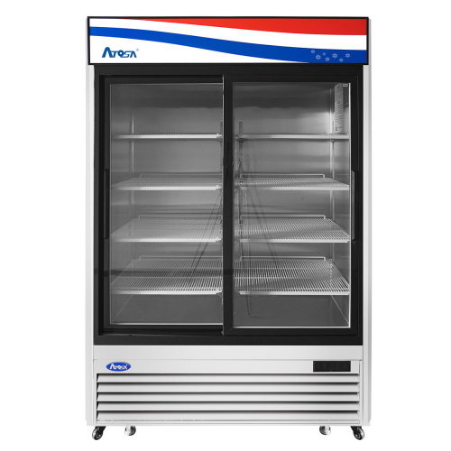 Atosa MCF8709GR Refrigerator Merchandiser, two-section, bottom-mount self-contained refrigeration Atosa MCF8709GR Refrigerator Merchandiser, two-section, bottom-mount self-contained refrigeration
