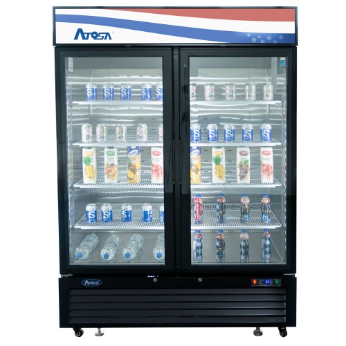 Atosa MCF8721ES – Black Exterior Glass One (2) Door Merchandiser Freezer