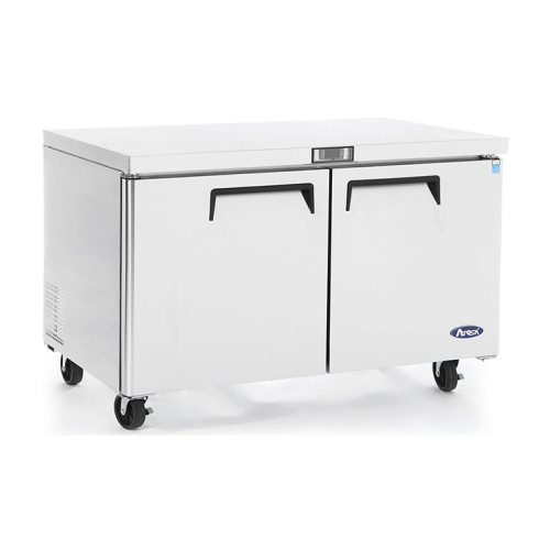 Atosa MGF8403GR Undercounter Refrigerator, reach-in, two-section, rear-mounted self-contained refrigeration