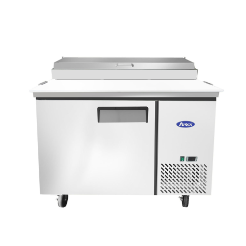 Atosa MPF8201GR Refrigerated Pizza Prep Table, one-section, side-mounted self-contained refrigeration Atosa MPF8201GR Refrigerated Pizza Prep Table, one-section, side-mounted self-contained refrigeration