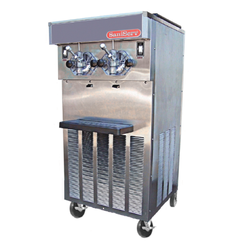 Saniserv 424 Soft Serve/Yogurt Twin Freezer - (2) Heads, 20 qt Mix Capacity/Side, Stainless Saniserv 424 Soft Serve/Yogurt Twin Freezer - (2) Heads, 20 qt Mix Capacity/Side, Stainless
